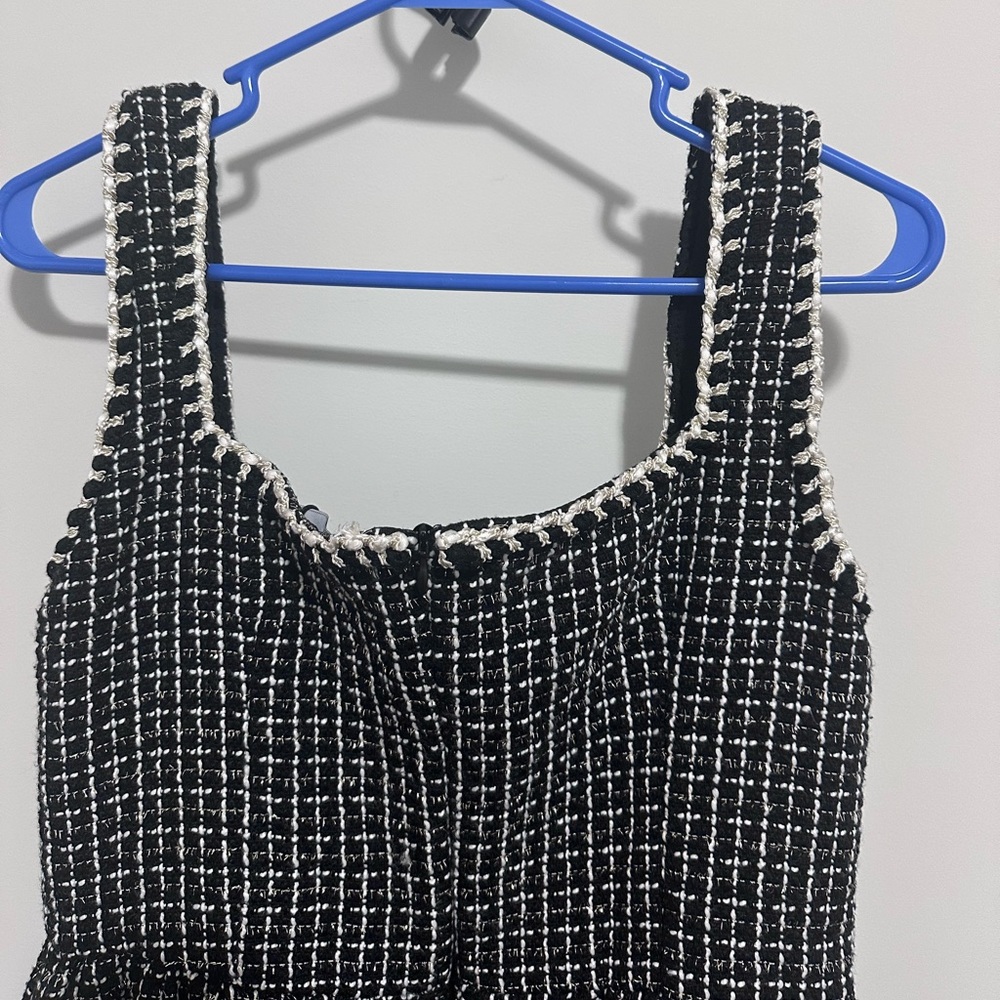 CIDER Tweed U-Neckline Solid Mini Dress - Picture 7 of 8